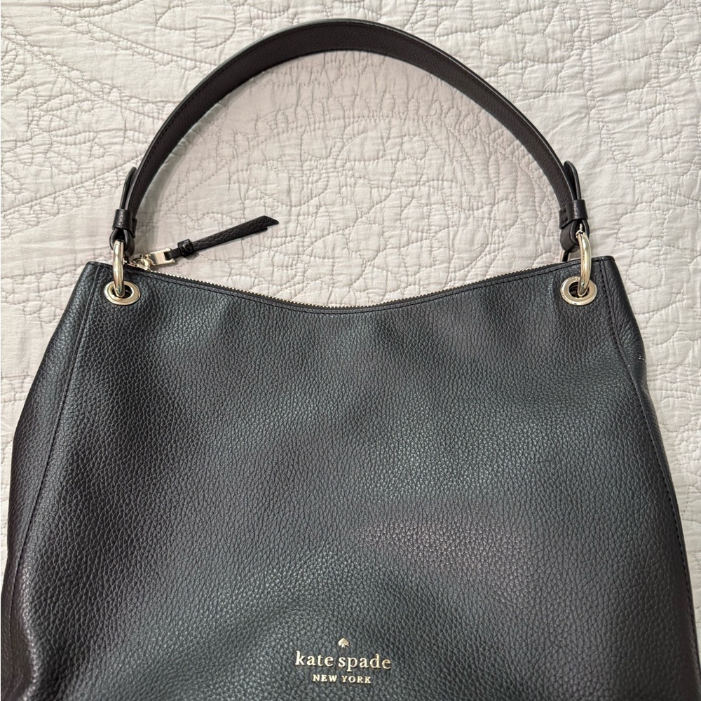 Kate Spade Black Hobo Bag Pebbled Leather